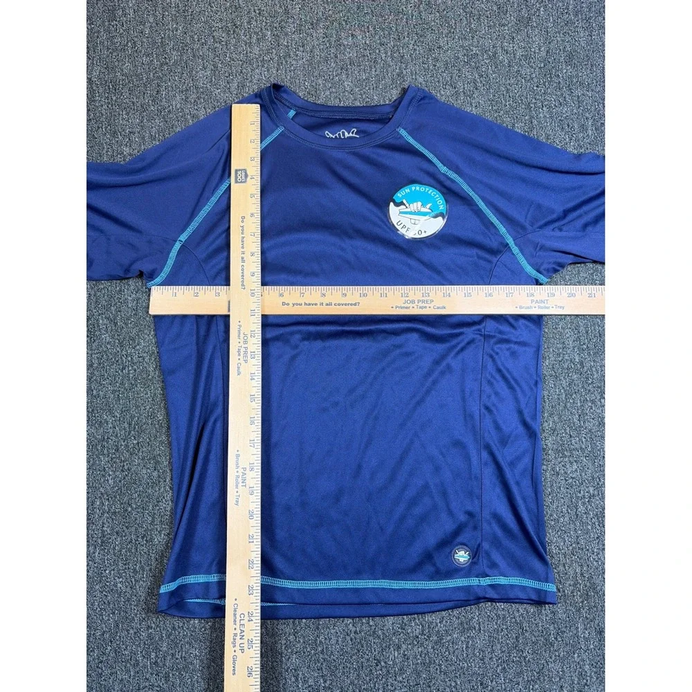 Beach Bros Mens Rash Guard Navy Blue UPF 50+ Sun Protection Swim Shirt Small